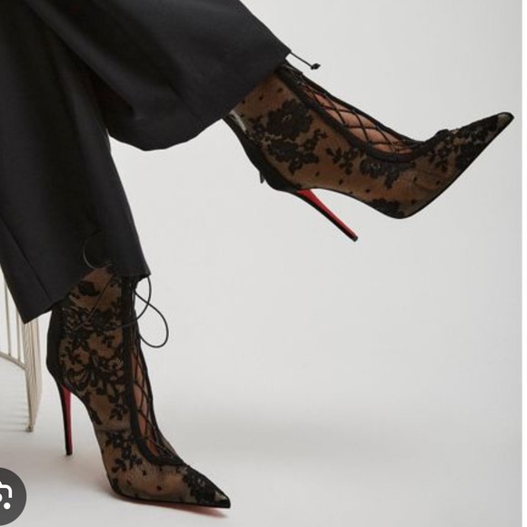 NIB Authentic Christian Louboutin KM LACE BOOTY 100 - Picture 2 of 10